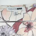 FashioNova  Crop Top Blouse Floral Print Puff Sleeve  Size Large New Photo 5