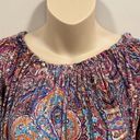 cupio  Women's Large Boho Bohemian Hippie Multicolored Tunic Blouse Top Viscose Photo 4