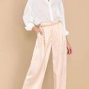 Aura Red Dress  Pretty And Polished Satin Wide Leg Pants Champagne Cream M NWT Photo 1