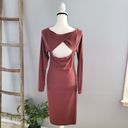 Planet Gold  Brown Long Sleeve Ruched Midi Bodycon Dress Size XL Photo 1