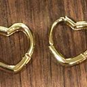 Sterling Silver 18K Gold Plated  Heart Huggie Earrings Photo 4