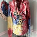 Ron Jon  Surf Shop Tie Dye Burnout Rainbow Hoodie Orange Beach Size M Photo 0