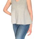 Kate Spade  Saturday Gray structured v-neck light gray flare peplum tee tank Photo 3