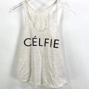 American Apparel  Cream Scoop Neck Sleeveless Graphic Tank Top Photo 10