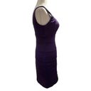 Bisou Bisou  Women Size 4 Purple Party Dress Bodycon Built-in Bra Satin H1-668 Photo 3