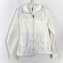 Columbia Women’s White Full Zip Front Pocket Front Windbreaker Rain Jacket XL Photo 0