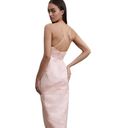 Anthropologie ANTHRO BHLDN CORSETED PINK LONG RUCHE SIDE LINED MAXI CRISS CROSS CROSS DRESS Photo 1