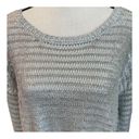 a.n.a  Womens Sweater Silver Metallic Pullover Waffle Knit Long Sleeve XL New Photo 3