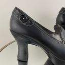 L.E.I . Vintage Y2K 90’s Black Faux Leather Button Chunky Platform Heeled Mules Photo 4