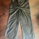 Bagatelle Collection Black Faux Leather Cropped Wide Leg Pants Photo 4