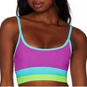 Beach Riot NEW  Eva Top Fluorescents Ribbed Colorblock Bralette Bikini Top XS Photo 0