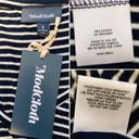 Modcloth  Stripe Ruffle Tank Top In Every Direction Knit Navy Blue Cream White S Photo 8