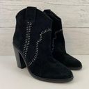 Joie  Monte Black Suede Studded Western Ankle Boots Size 7.5 Photo 0