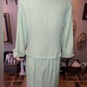 Miss Dorby vintage two piece light green suit with monotone embroidered detail. Size 12 Photo 8