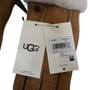 UGG  Womens M Perforated Genuine Shearling Suede Gloves in Chestnut NEW Photo 4