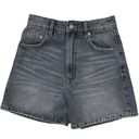 ZARA  gray high waisted denim jean mom shorts Photo 4