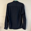 The Kooples  Jeans Fitted Button Up Snap Long Sleeve Shirt Collar Black large Photo 2