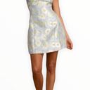 Lulus Lulu’s Blooming Love Light Blue Yellow Floral Jacquard Mini Dress size Medium Photo 1