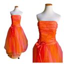 Jessica McClintock  Gunne Sax Dress Party prom Tea Length Orange NWT Size Medium Photo 1