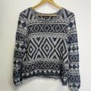 Lucky Brand  Black and White Geometric Sweater Photo 0