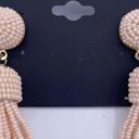 Pink Blush nOir seed beaded tassel long  earrings- New Photo 2