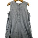 Lounge Beach Lunch  Dress Blue Striped XL Sleeveless Cotton Quarter-Button Casual Photo 0