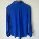 Equipment  100% Silk Blue Button Up Blouse Small Photo 4