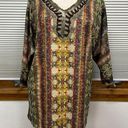 cj banks  NWT Brown Multi Patterned Sequin Beaded Embellished Top 1X Photo 0