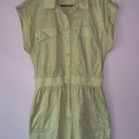 Hunter & Brown M Playsuit Tan Utility Cargo Jumpsuit Poplin Button Collar Size M Photo 0