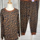 Stars Above  Fleece Jogger & Sweatshirt Loungewear Set Brown/Black Print-XXL Photo 0