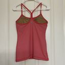 Lululemon  Power Y Tank in Coral Pink Stripe with built in bra - Size 6 Photo 1