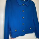 American Vintage Vintage Kibmerly Wool Knit Blue Blazer Suit Jacket Secretary Mad Men Size M-L Photo 3