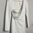 Alamour NEW  Dress Johanne Bustier Long Sleeve White Fitted Mini Dress Size XS Photo 0