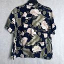 Caribbean Joe  Short Sleeve Blue Tropical Button Front Hawaiian Shirt Sz XL Photo 1