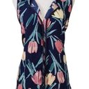 Bobeau  Navy Floral Sleeveless V-neck Tank Top Photo 0