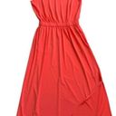 Joan Rivers  Maxi Dress Petite Coral Orange Sleeveless V-Neck Jersey Size SP Photo 6