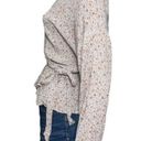 Lazy sundays  Women’s Size S Cream Floral Printed Surplice Faux Wrap Shirt Photo 2