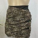 Bebe  Brown & Black animal leopard print layered bandage Micro mini skirt M Photo 0