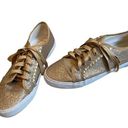 Jack Rogers  Carter Glitter Sneakers Metallic Gold Lace Up Sparkle Photo 0