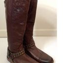 Frye  Phillips Studded Harness High Riding Boots Brown Size 6.5 Photo 0