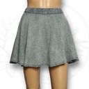 Anthropologie  Raga Embroidered Mineral Wash Skater Mini Skirt Sage Green S Photo 0