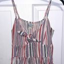 Jun & Ivy Boutique Striped Front Tie Tank Top Small Cropped Red White Blue Adjustable cami Photo 3