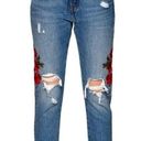 Levi's  501 Tapered Rose Embroidered Cropped Jeans‎ Size 24 Photo 0