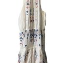 Parker NWT Revolve  Dress White Red Blue Embroidered Halter Stretch Waist Mini M Photo 3