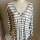 Edge Women’s raw  long sleeve boho baby doll shirt size small oversized blouse Photo 0