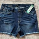 Dear John  Womens Sydney Distressed Fray Hem Short Blue Denim Size 27 NWT Photo 1