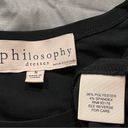 Philosophy  Black Stretch Knit Ruched Side 3/4 Sleeve Dress Size Small Photo 4