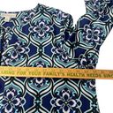 Dana Buchman  Women's XL Blue Black Floral Print Button Down Top Blouse Photo 6