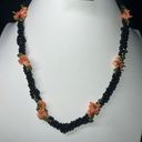 Onyx Vintage Black  Coral & Jade Bead Necklace Photo 0