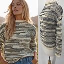 Garnet Hill  Artemis Sweater Organic Cotton Pullover Mockneck Knit Cream Black XS Photo 1